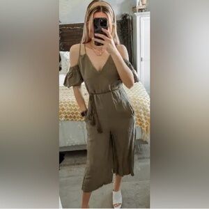 Gianni Bini Cold Shoulder Ruffle Jumpsuit